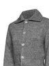 Mélange grey wool-blend knit cropped cardigan