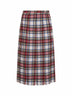 Tartan wool-blend pleated midi skirt