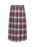 Tartan wool-blend pleated midi skirt