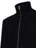 Black wool blend knit zip-up cardigan