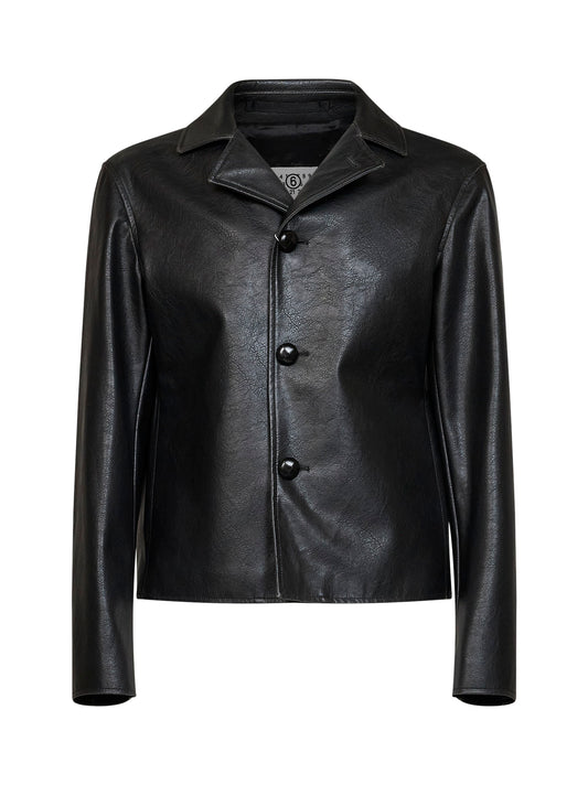 Black faux leather jacket