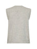 Melange grey wool blend knit vest with signature