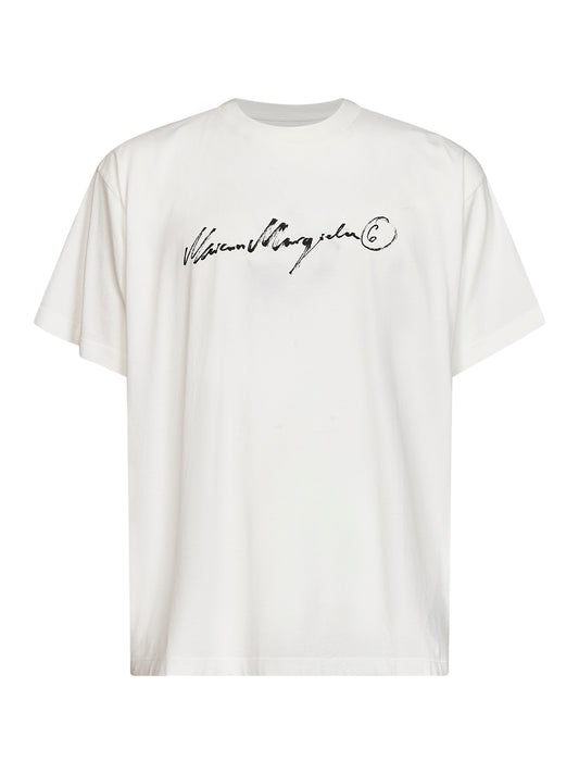 T-shirt in jersey sovratinto bianco con stampa