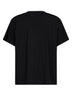 Black overdyed jersey printed T-shirt<BR/>