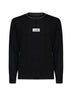 Maglia girocollo in misto lana nera