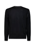 Maglia girocollo in misto lana nera