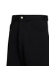 Black unbrushed cotton trousers with logo