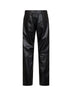 Pantaloni cinque tasche in ecopelle nera