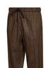 Brown mélange wool-blend drawstring trousers