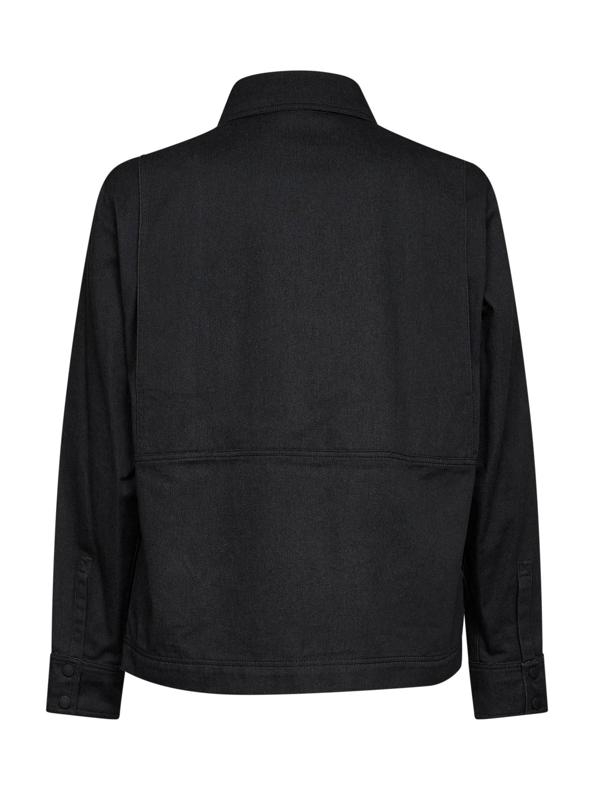 Black cotton twill overshirt