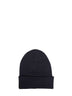 Berretto in lana nera con patch logo