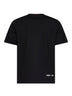 Black stretch cotton jersey logo T-shirt