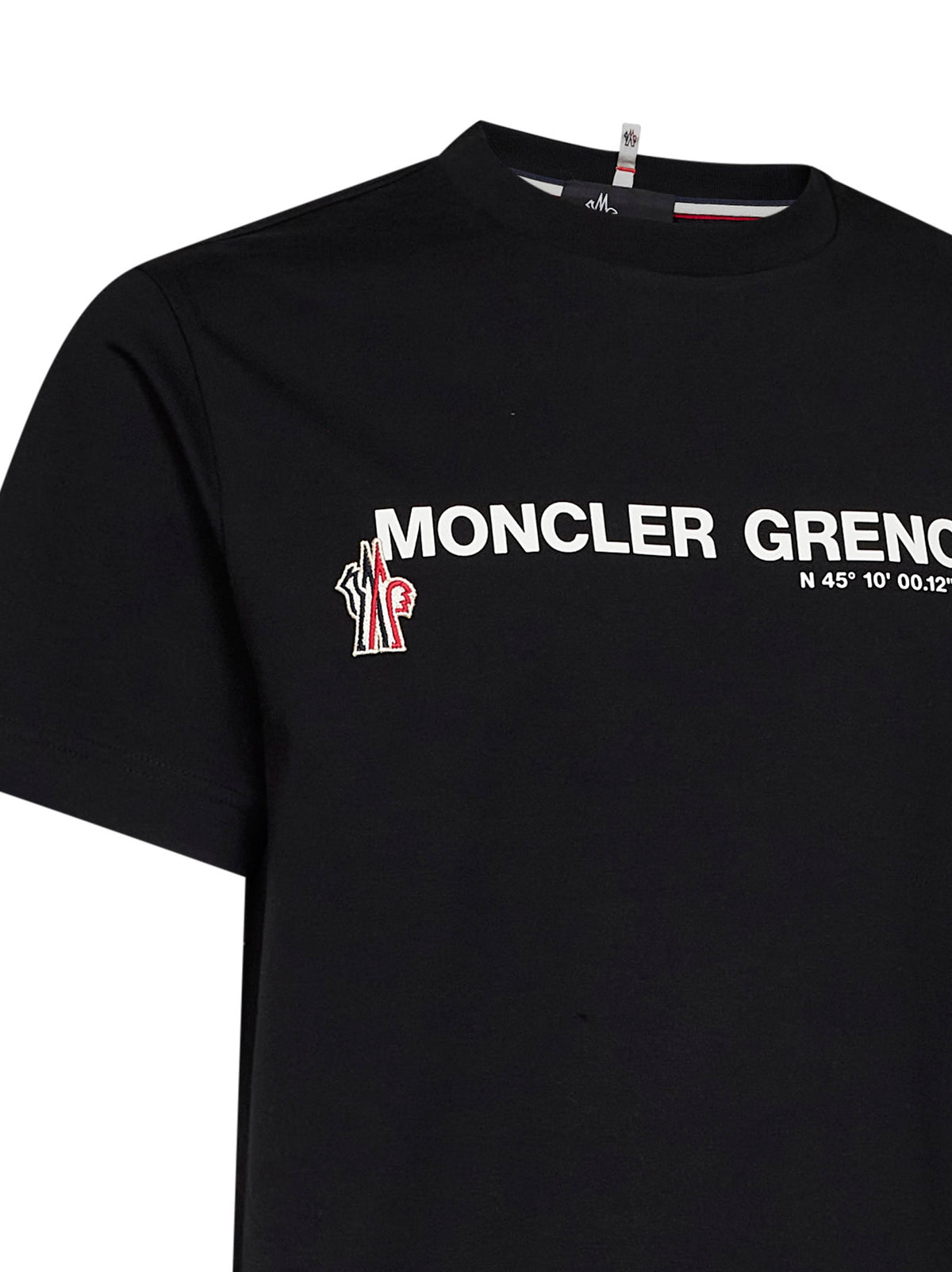 Black stretch cotton jersey logo T-shirt