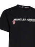 Black stretch cotton jersey logo T-shirt
