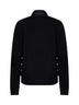 Black wool-blend zip-up padded cardigan