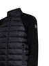 Black wool-blend zip-up padded cardigan