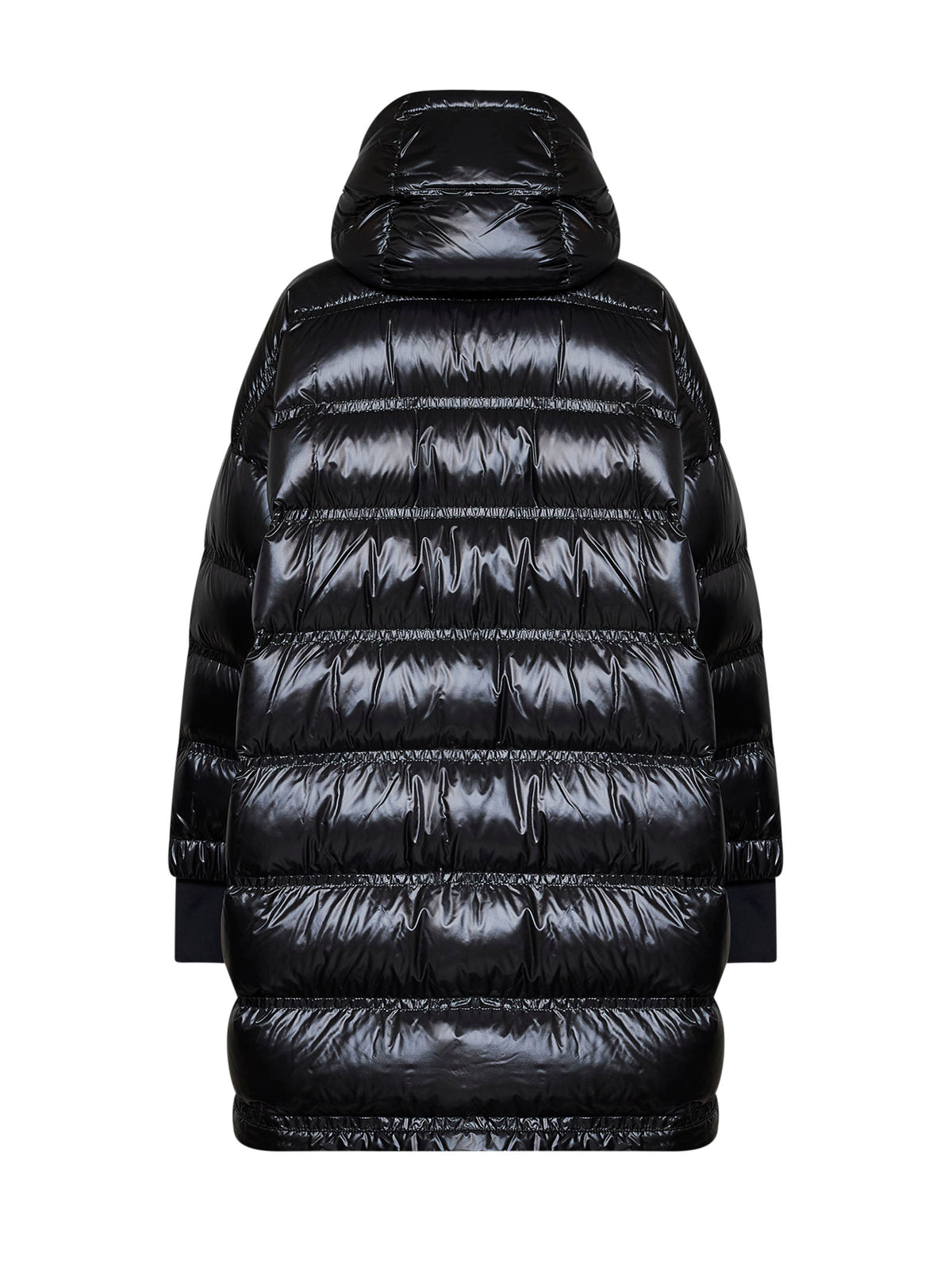 Black Rochelairs long hooded down jacket