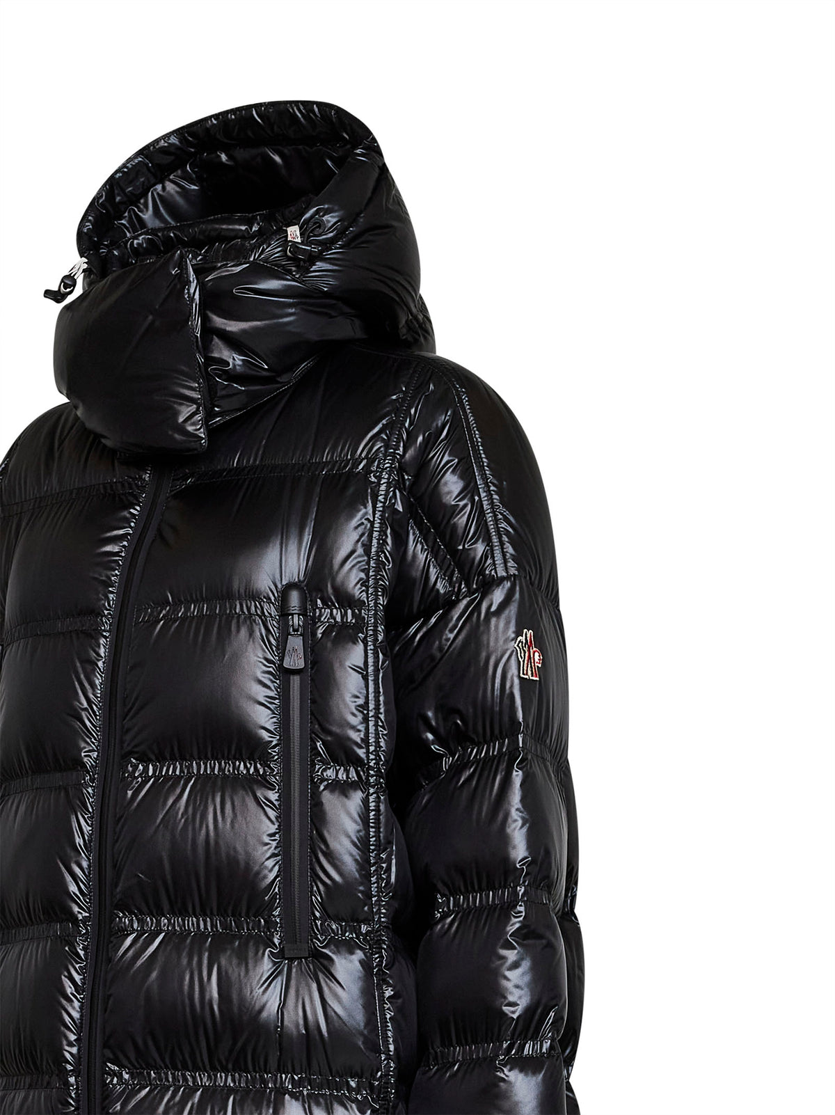 Black Rochelairs long hooded down jacket