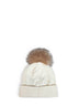 White cable-knit wool and cashmere blend pom-pom beanie