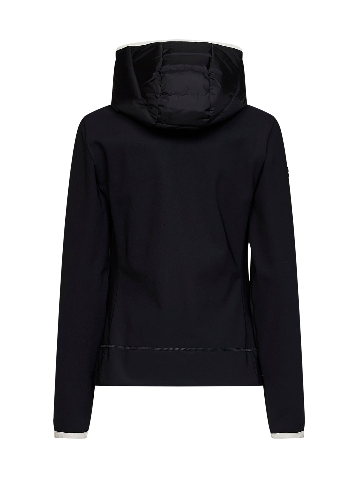 Felpa imbottita con zip e cappuccio nera