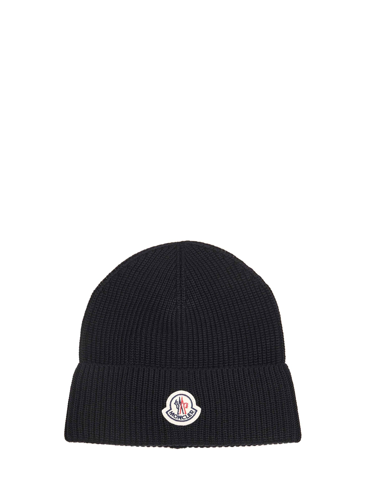 Berretto con logo in maglia di cotone nero