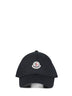 Cappello da baseball in gabardine di cotone nero