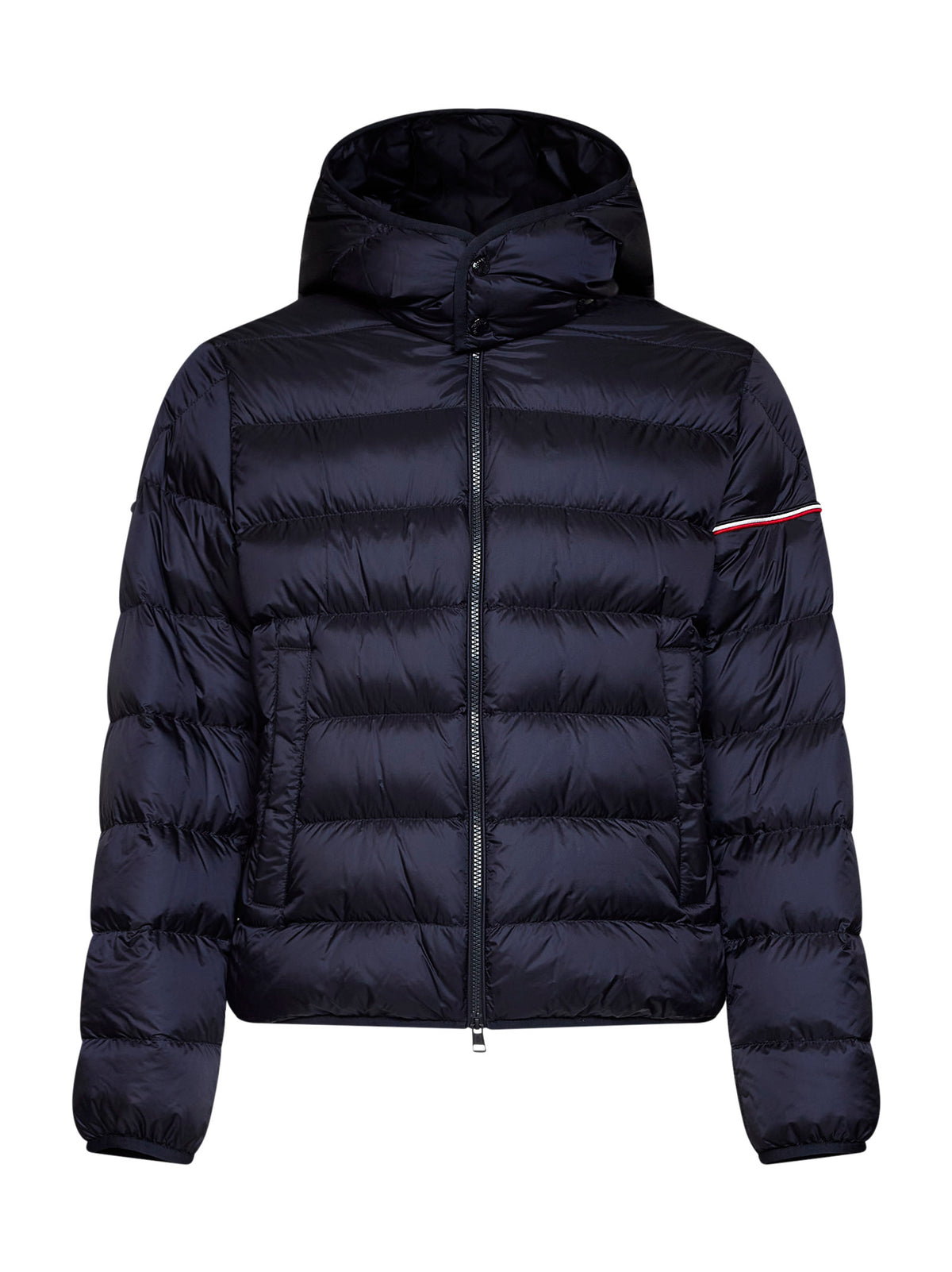 Blue Ravenlock short hooded down jacket
