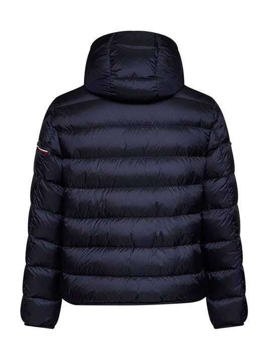Blue Ravenlock short hooded down jacket