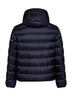 Blue Ravenlock short hooded down jacket