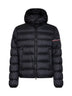 Black Ravenlock short hooded down jacket