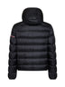 Black Ravenlock short hooded down jacket