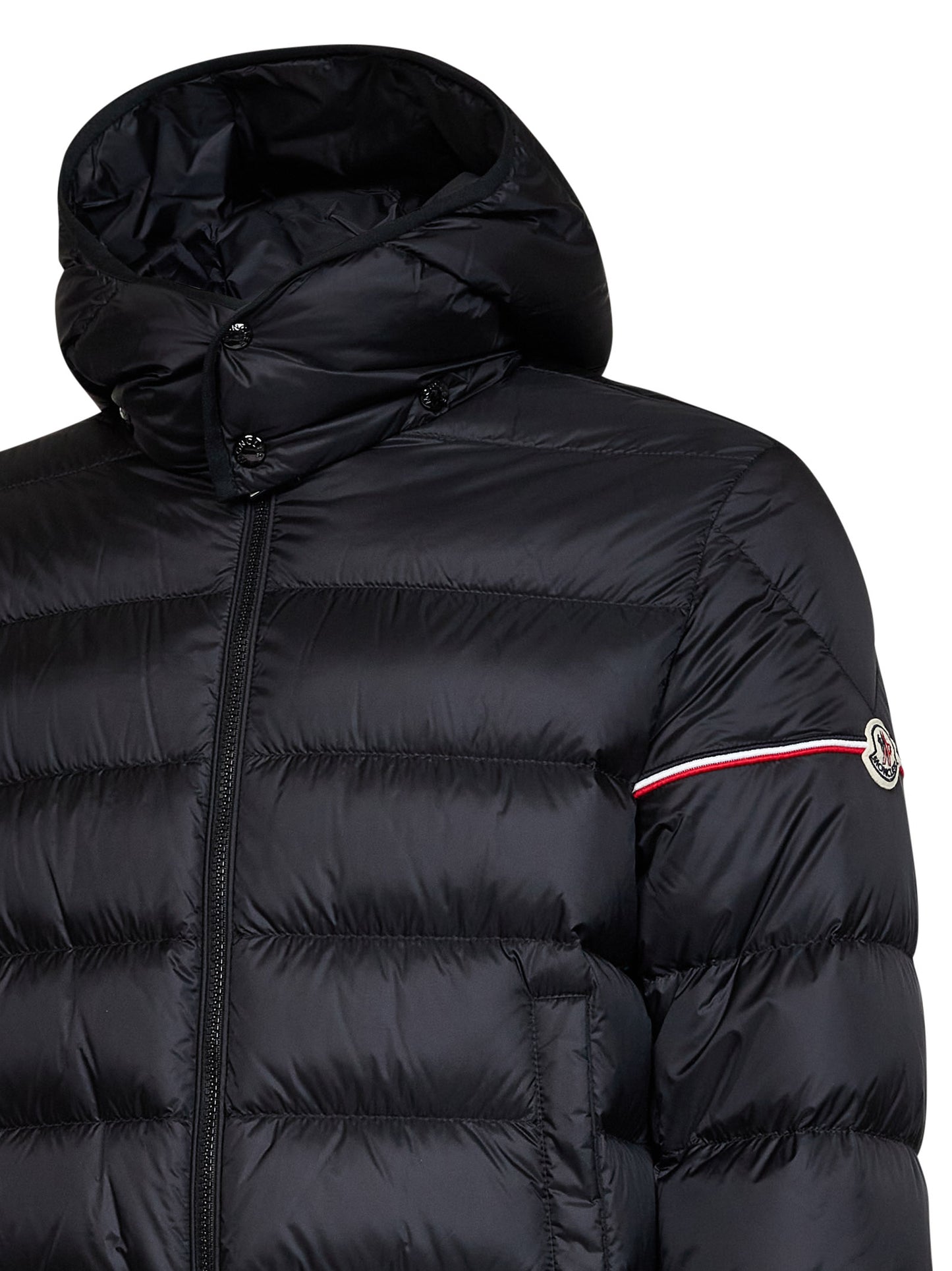 Black Ravenlock short hooded down jacket