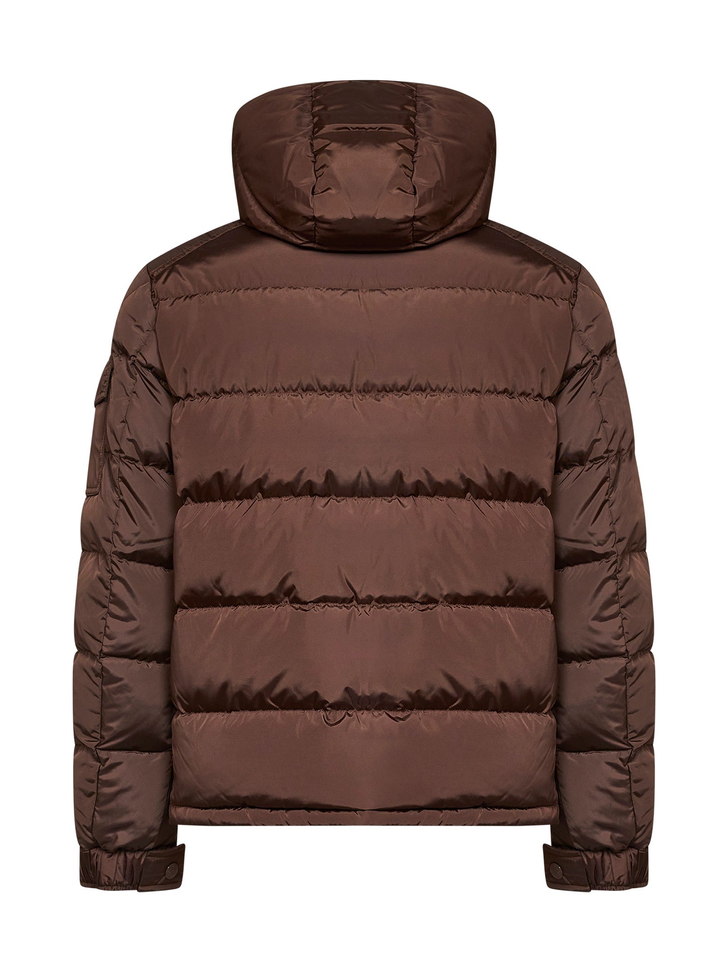 Brown Moncler Maya matte short hooded down jacket