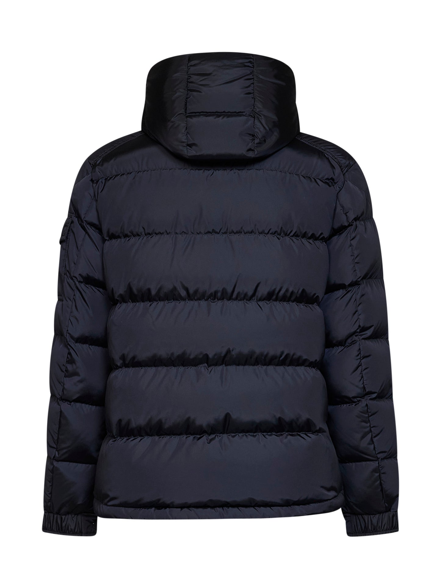 Blue Moncler Maya matte short hooded down jacket