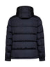 Blue Moncler Maya matte short hooded down jacket