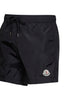 Black nylon technique swim shorts with logo patch