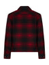 Red check wool-blend jersey zip-up overshirt