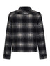 Overshirt con zip in jersey di misto lana a quadri nero
