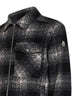 Overshirt con zip in jersey di misto lana a quadri nero