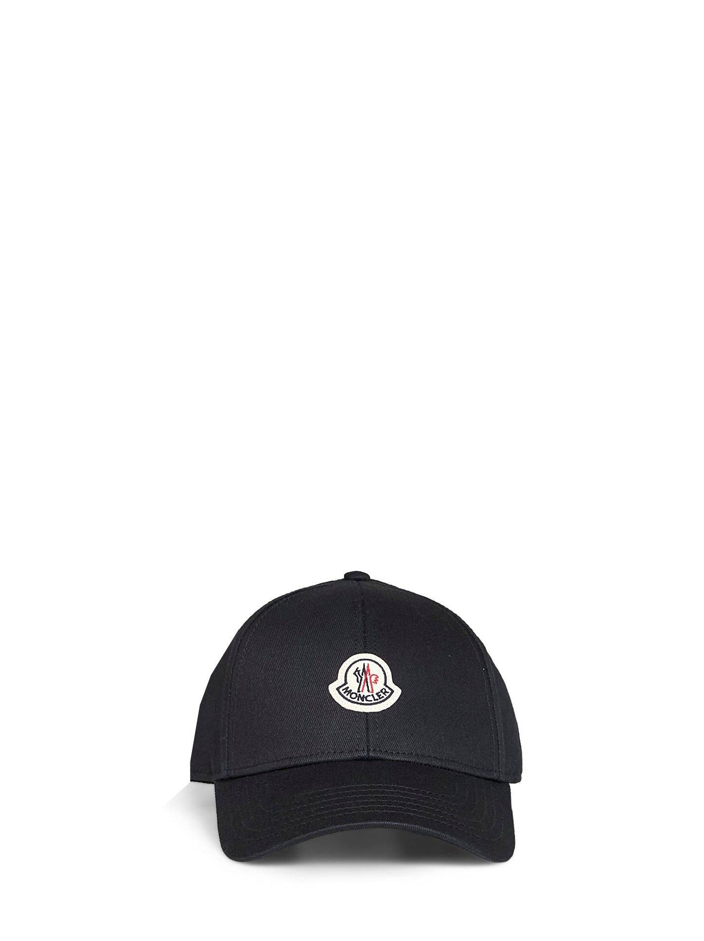 Black cotton gabardine baseball cap<BR/>
