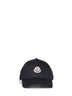Black cotton gabardine baseball cap<BR/>