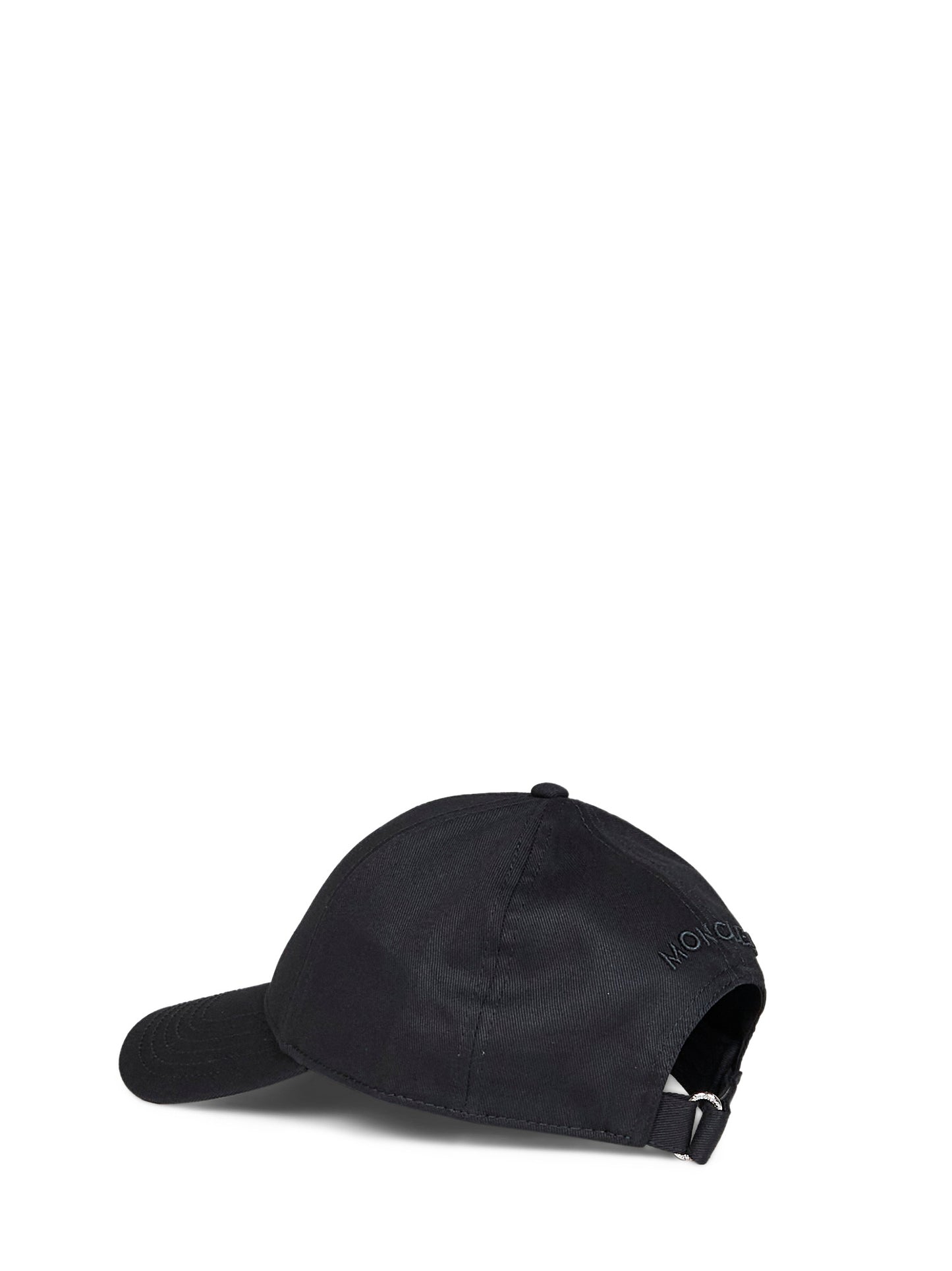 Black cotton gabardine baseball cap<BR/>