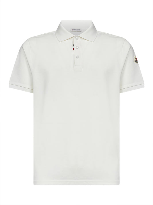 Natural cotton piqué polo shirt with logo