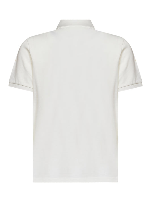 Natural cotton piqué polo shirt with logo