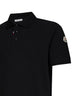 Polo in piquet di cotone nero con logo