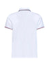 Polo in piquet di cotone bianco con finiture tricolore