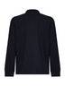 Blue cotton piqué long-sleeved polo shirt with logo