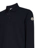 Blue cotton piqué long-sleeved polo shirt with logo