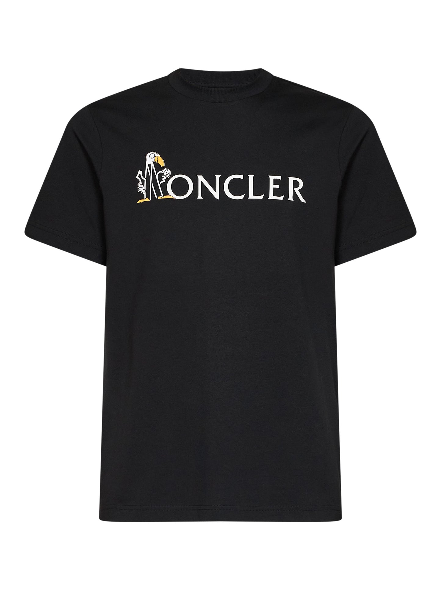 Black cotton jersey T-shirt with logo
