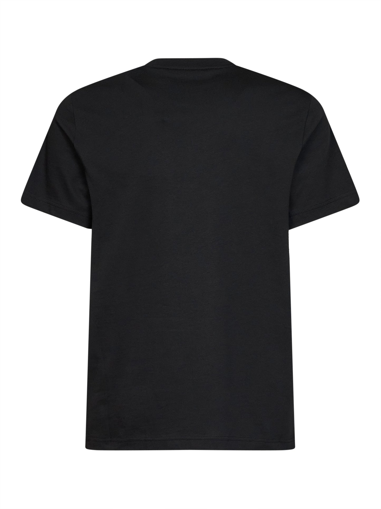 Black cotton jersey T-shirt with logo